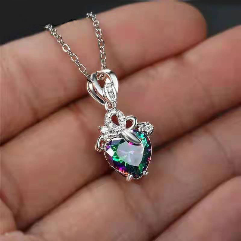 Wholesale Heart Shaped Diamond Crystal Necklace